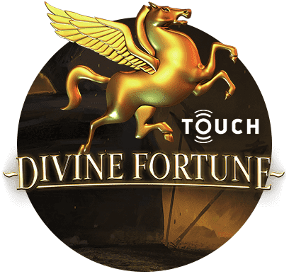Логотип игрового автомата Divine Fortune. 