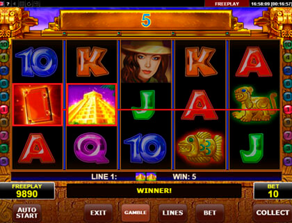 Book of Aztec slot machine for free play. 